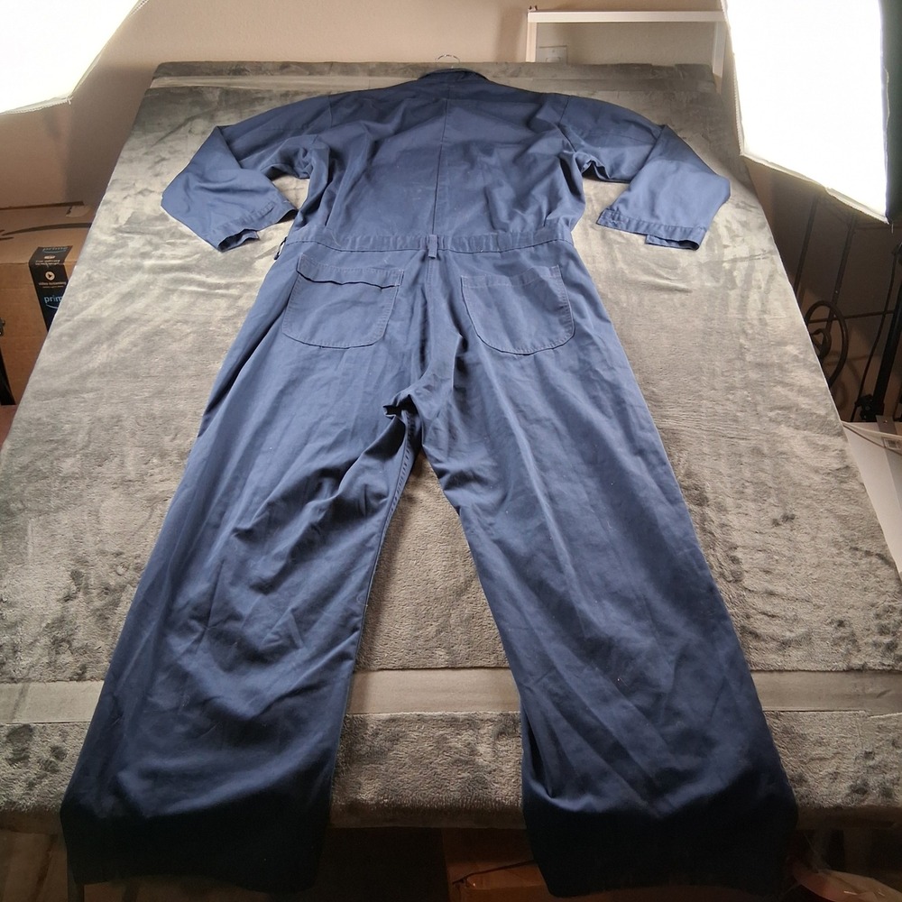 American Apparel Utility Coveralls Mens 52R Navy Blue Military Issue Workwear - Picture 2 of 9